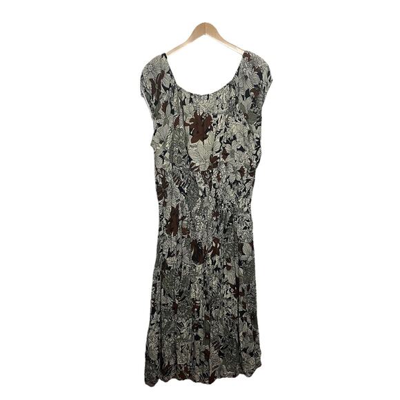 Mlle Gabrielle Floral Smocked Waist Elastic Sleeve Midi Dress Women’s Size 3X - Picture 3 of 11